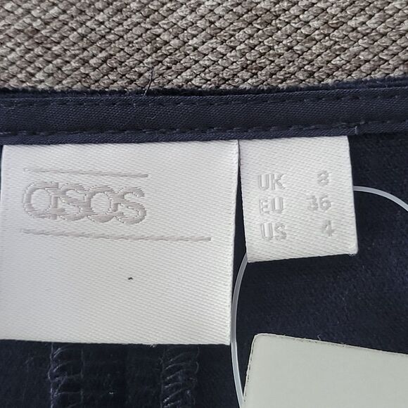 ASOS WHITE Size 4 Blue Corduroy Ankle Crop Jumpsuit 838 - Picture 5 of 11